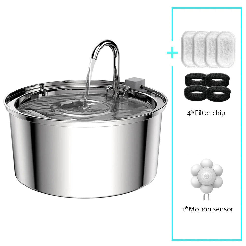 FurFree™ Stainless Steel Pet Water Fountain