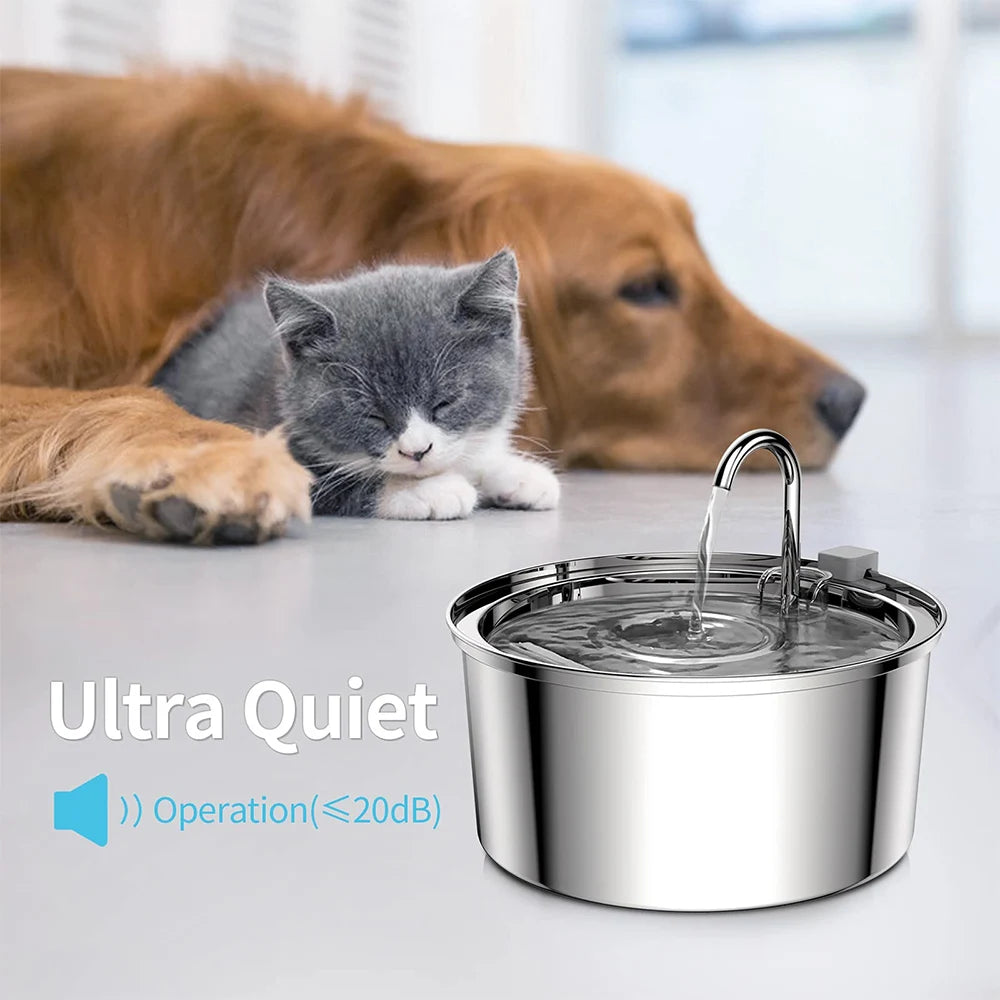 FurFree™ Stainless Steel Pet Water Fountain